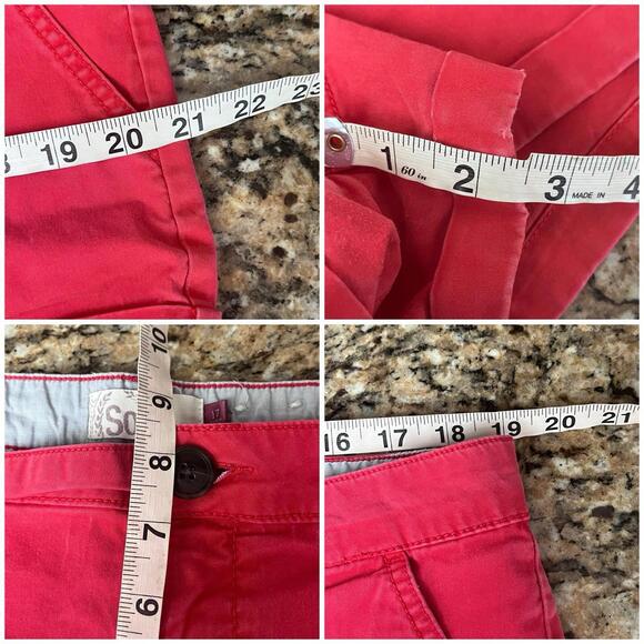 Vintage Y2K SO Red Low Rise Micro Shorts Size 17 Bright Hot Booty Mini Shorts - Picture 2 of 8